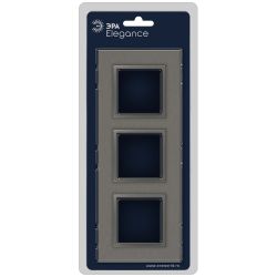 Рамка для розеток и выключателей ЭРА Elegance 14-5203-16 на 3 поста, металл, титан