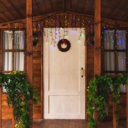 ULD-B3010-200-TBK MULTI IP67 Бахрома светодиодная с эффектом мерцания. 3м. Соединяемая. 200 светодиодов. Разноцветный свет. Провод черный. TM Uniel.