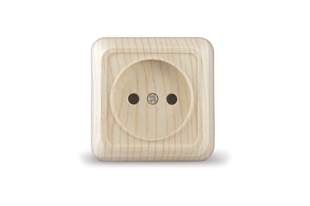 Розетка UNIVersal Олимп СОСНА 1-местная о/п б/з 16А 250В