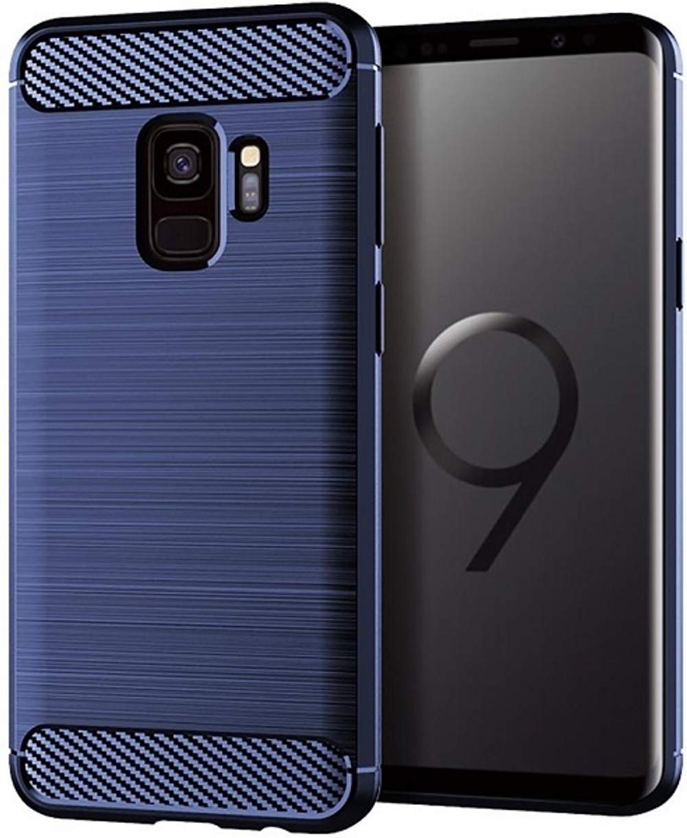 Чехол для Samsung Galaxy S9 цвет Blue (синий), серия Carbon от Caseport