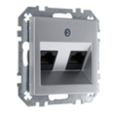 Розетка компьютерная RJ45 двойная LIREGUS EPSILON IKL-002-01.E/Mt алюминий