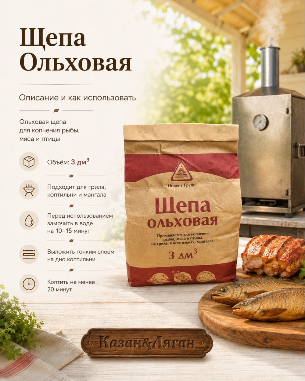 Щепа ольховая - 3 л