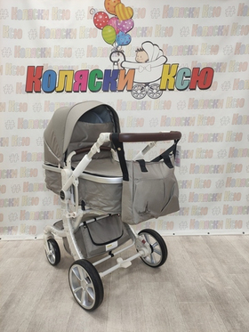 Коляска трансформер Farfello Aimile Original New Silver капучино