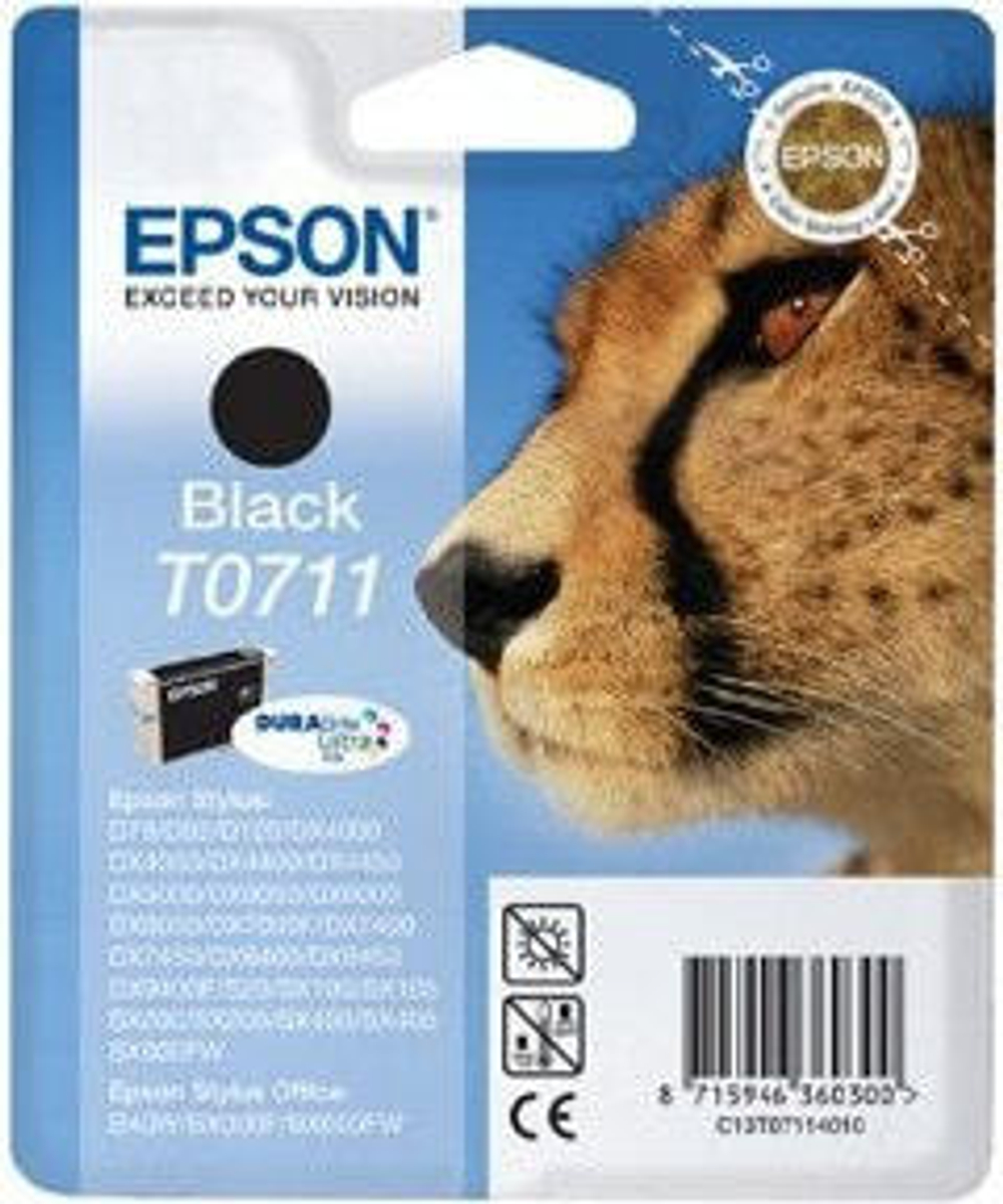 Epson Cheetah T0711 Подлинный Черный 1 шт C13T07114011