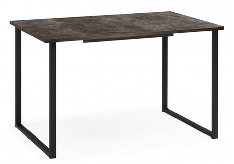 Стол деревянный Woodville Лиман 117 (157) x 77 бетон темный, черный матовый, ножки черные