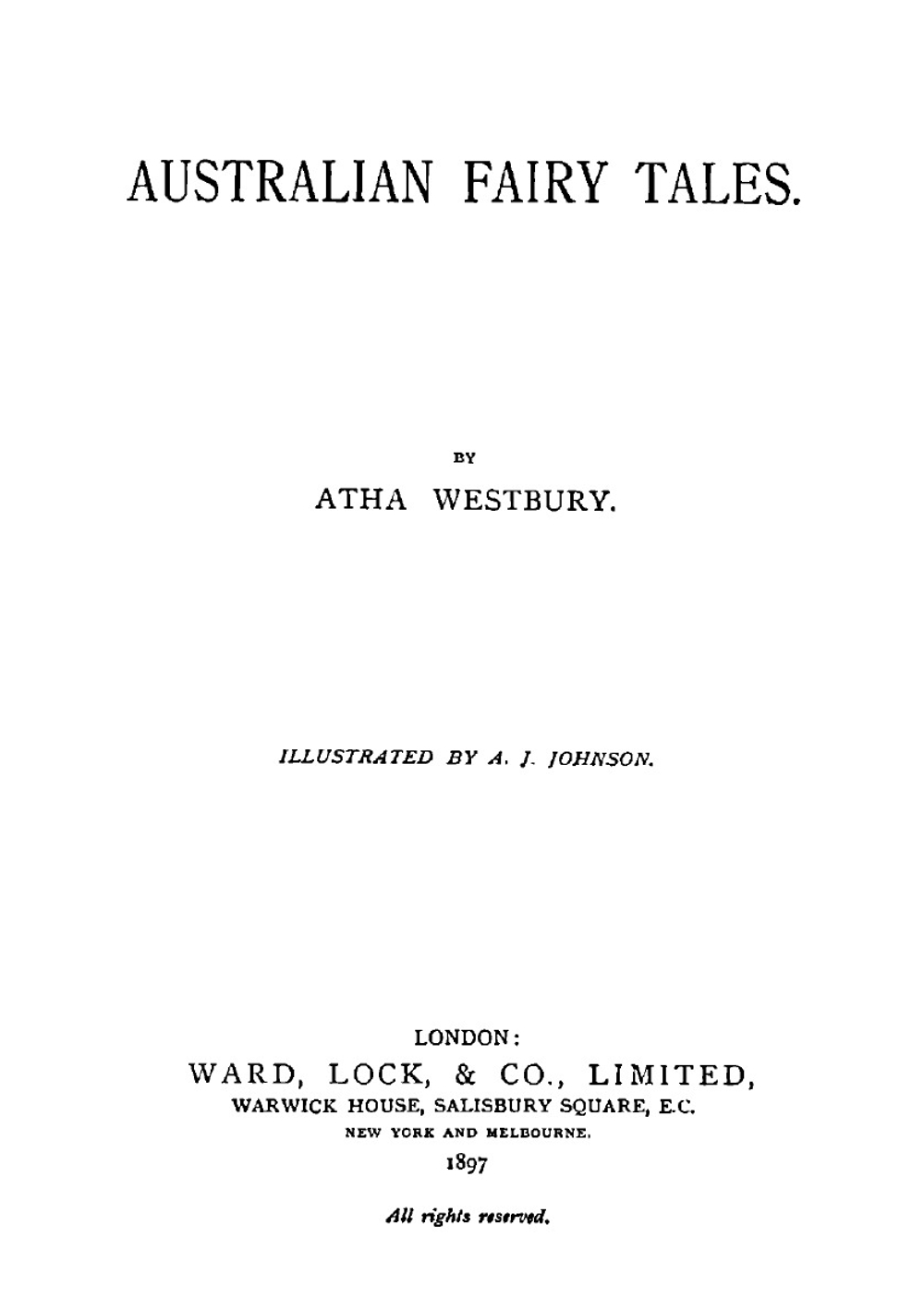 Australian fairy tales | Atha Westbury