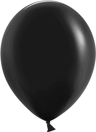 Шар (12''/30 см),латекс,черный 1 шт с гелием