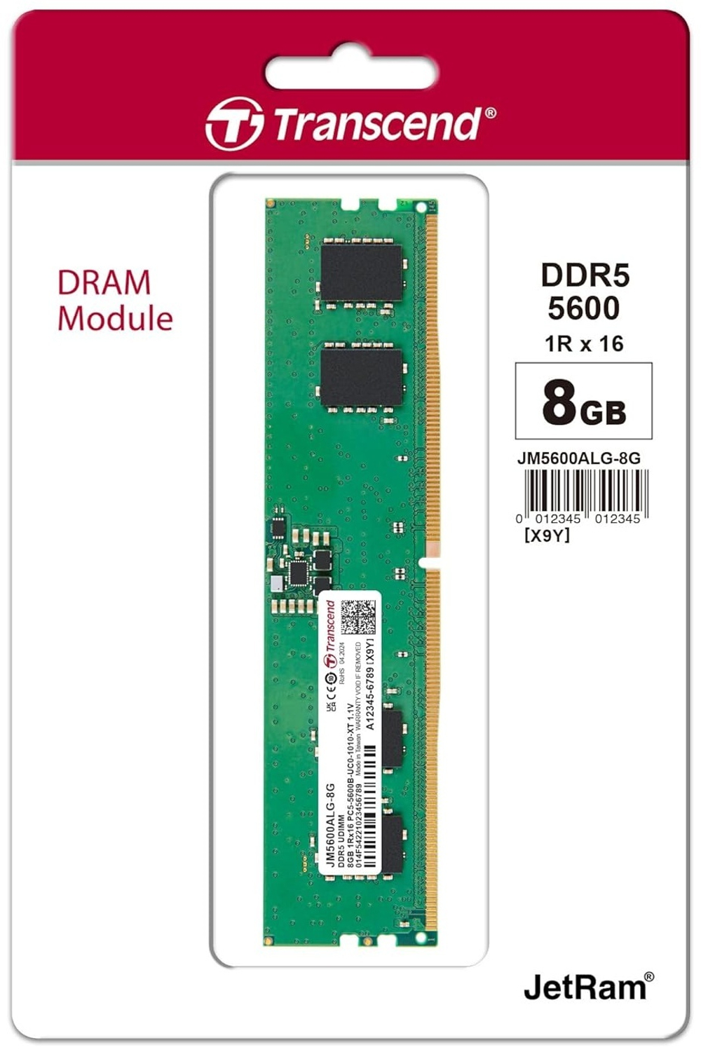 Оперативная память Transcend JM5600ALG-8G 9 Гб