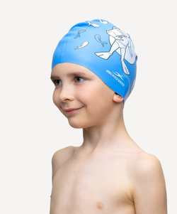 Шапочка для плавания Floater Blue, силикон, детский