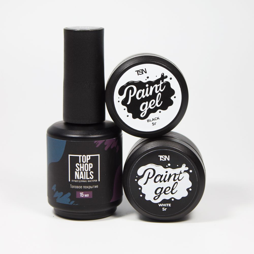 TopShopNails Paint gel Black - Гель для дизайна, 5гр3