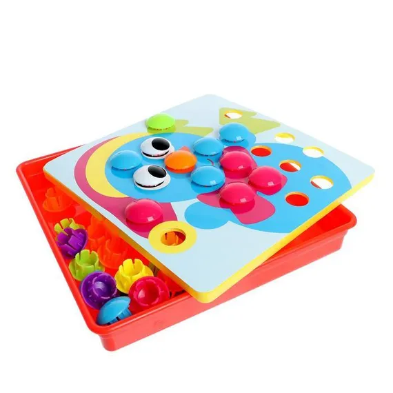 Настольная игра «Весёлые пуговки. Новый год», 46 пуговок, 10 картинок-шаблонов