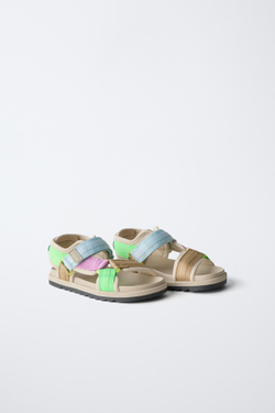 ZARA САНДАЛИИ ИЗ ВЫСОКОТЕХНОЛОГИЧНОЙ ТКАНИ, ЭКРЮ