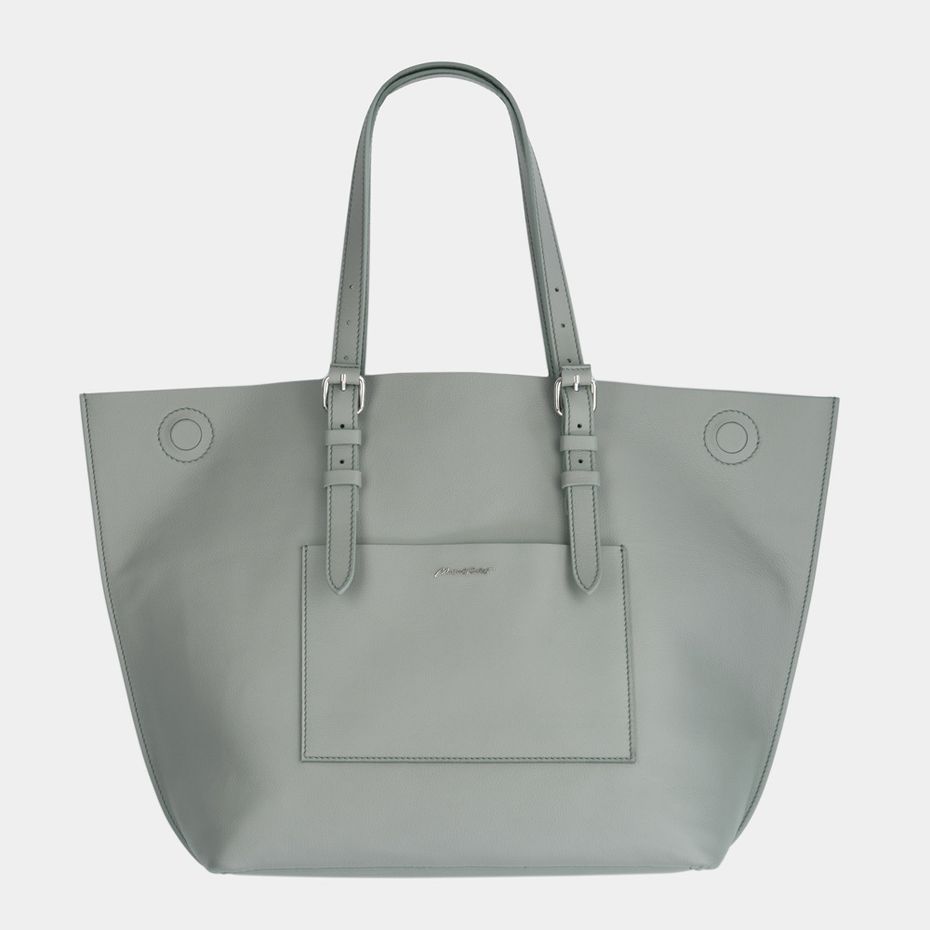 Женская сумка Shopper Vintage Easy из натуральной кожи теленка, серого цвета