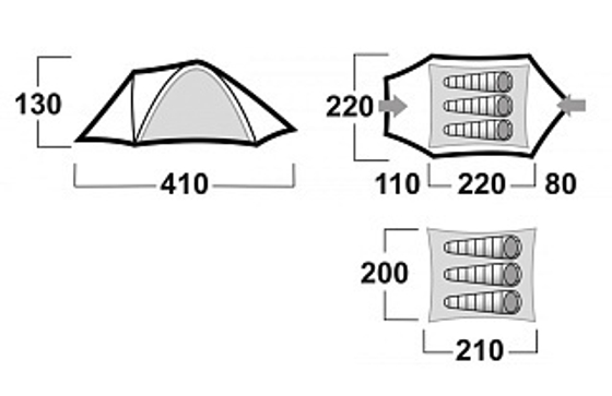 ПАЛАТКА HUSKY BIZON 3 PLUS