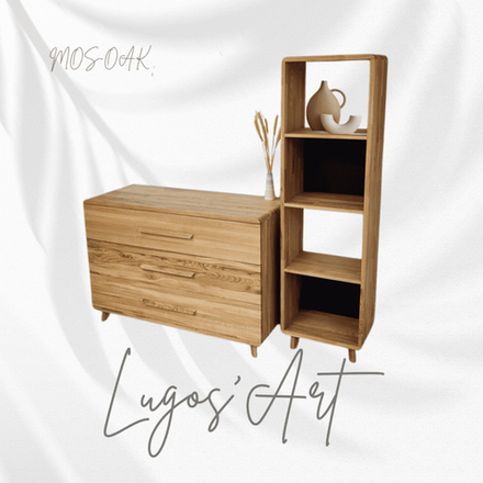 Стеллаж из массива дуба Lugos'Art