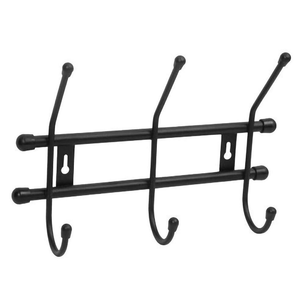 Вешалка настенная "Стандарт 3" 3 крючка, 260*70*185мм, цвет черный