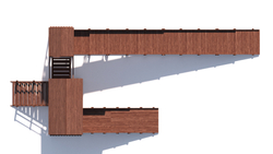 Зимняя деревянная горка W-11 с крышей (длина ската 4,3м и 10м)