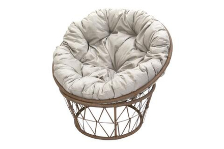 Кресло для отдыха Garden Story Папасан ротанг искусственный 1уп. ( бежевый, подушка бежевая) (В)