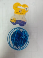 Игрушка - мячик для кошек «ИГРУЛИК», шуршалка, цвет синий, d - 6см