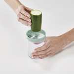 Терка спиралайзер с тремя лезвиями и контейнером для хранения spiro, зеленая