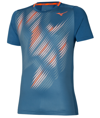 Мужская теннисная футболка Mizuno Shadow Graphic Tee - blue ashes