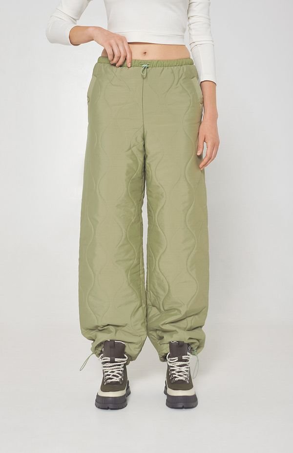 Брюки стёганые AT019 фисташковые - фото 1