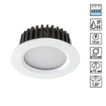 357907 SPOT NT19 492 белый Встраиваемый светильник IP44 LED 4000K 10W 100-265V DRUM