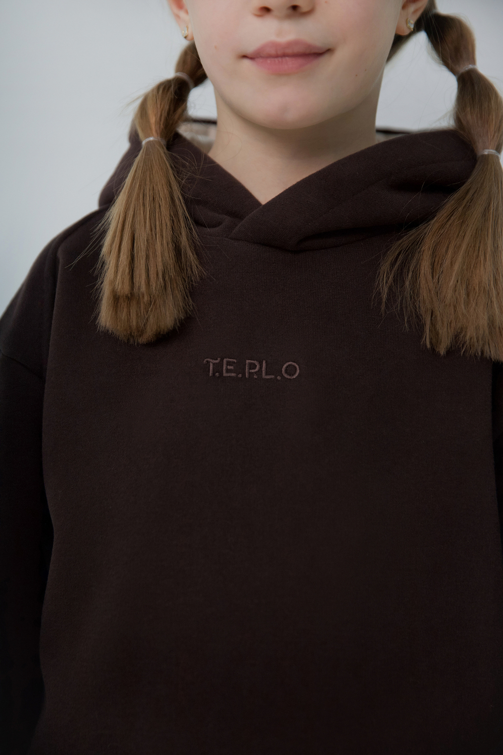 Худи c начёсом в стиле oversize Шоколад