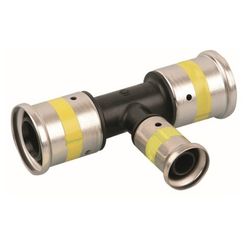 Тройник HENCO переходный уменьшенный в центре, ПВДФ пресс (газ), 40x20x40