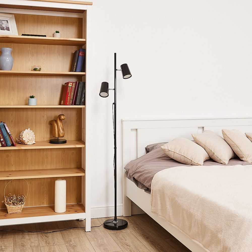 ULM-T600 2х6W-4500K-DIM BLACK Торшер напольный светодиодный. 2х6W. Сенсорный выключатель. Диммер. Черный. ТМ Uniel