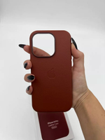 Кожаный чехол Leather Case iPhone 14 Pro | Umber Темно-Коричневый