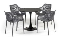 "Беллини" обеденная группа на 4 персоны, цвет темно-серый