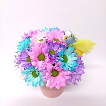 Стаканчик с хризантемой "Птичка"