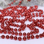 Бусы на елку 2,7м «Шарик» d-6мм, темный рубин (pvc коробка)