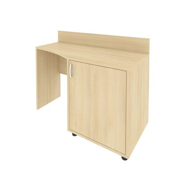 Light Стол (узкий) с тумбой и бортиком С-СТУ-120 (R) Акация Лорка 1200*550/400*750