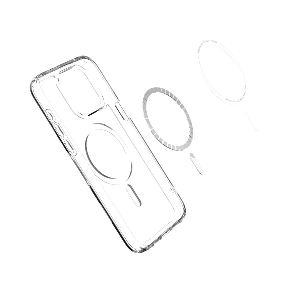 Прозрачный чехол MagSafe Spigen Ultra Hybrid (Mag Fit) для iPhone 15 Pro Тонкий гибридный поликарбонатный чехол с повышенным уровнем защиты при падении