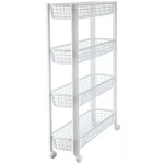 Полка узкая на колёсах (4 секции) Белый 0,788,585х0,18м