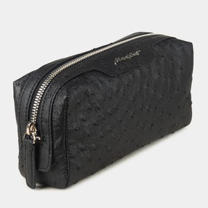 Несессер Tube, кожа страуса черного цвета