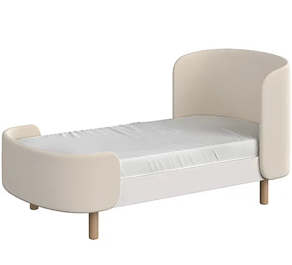 Кровать KIDI Soft для детей от 2 до 4 лет (молочный, экокожа)