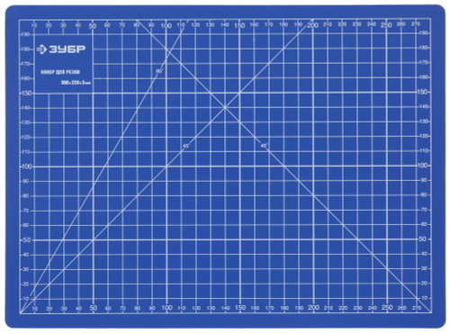 Коврик ЗУБР ″ЭКСПЕРТ″, непрорезаемый, 3мм, цвет синий, 300х220 мм