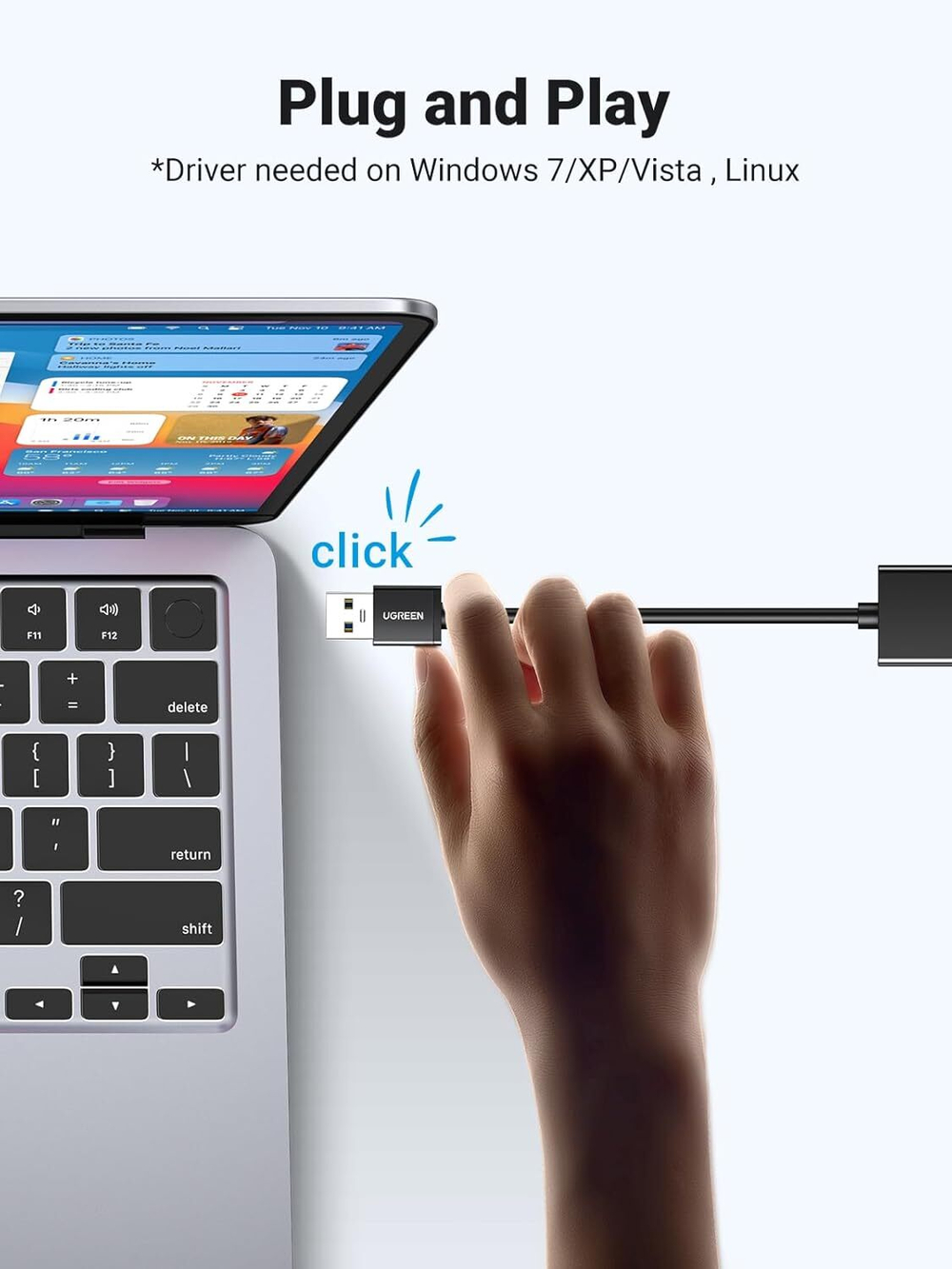 Конвертер USB 3.0 на LAN RJ-45,10/100/1000 Mbps UGREEN 20256