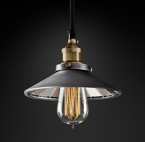 Подвесной дизайнерский светильник  20th C. Factory Filament Reflector Single Pendant by Restoration Hardware