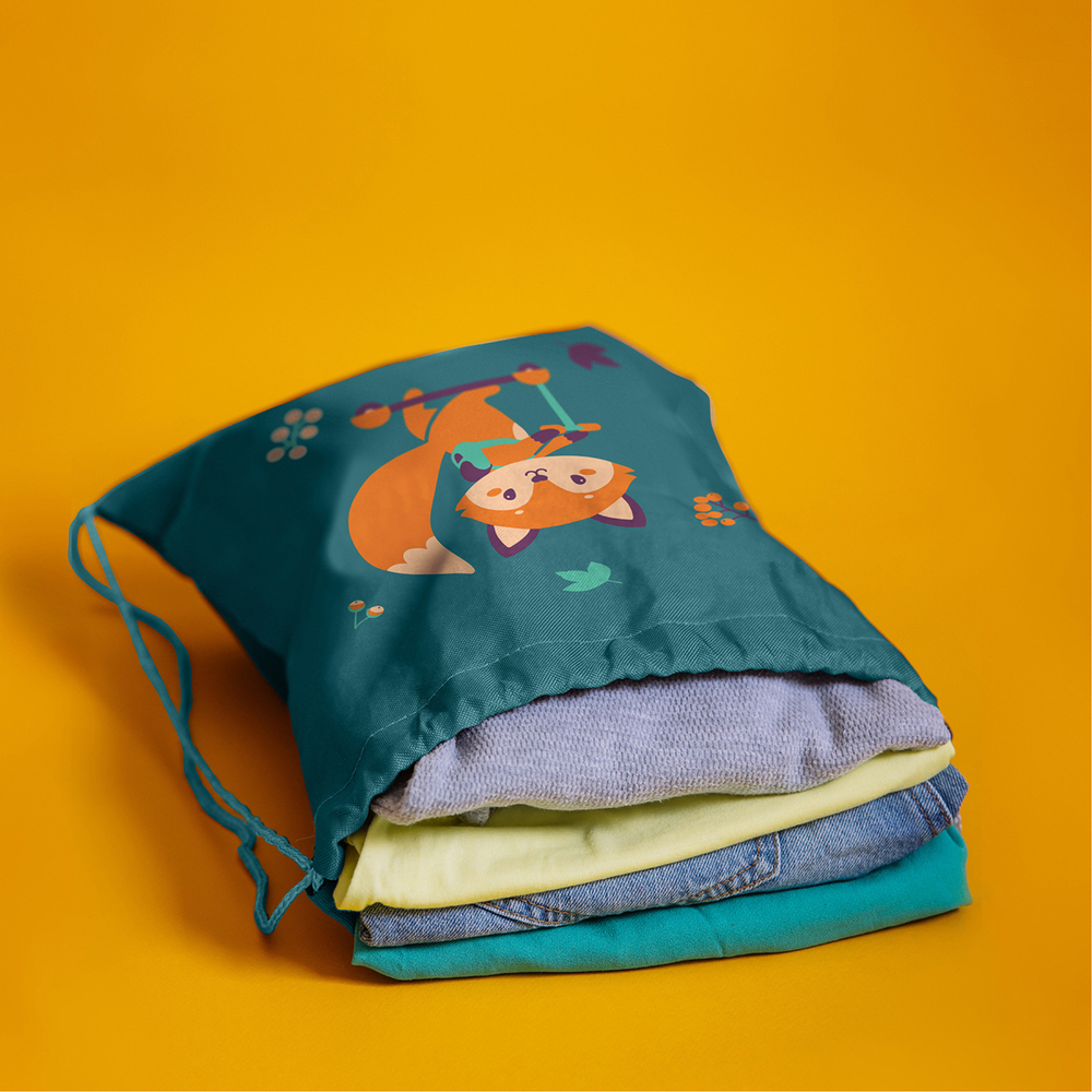 Мешок в садик 33х40, Лисенок (зеленый)