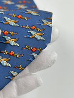 Галстук синий «Утки» Salvatore Ferragamo