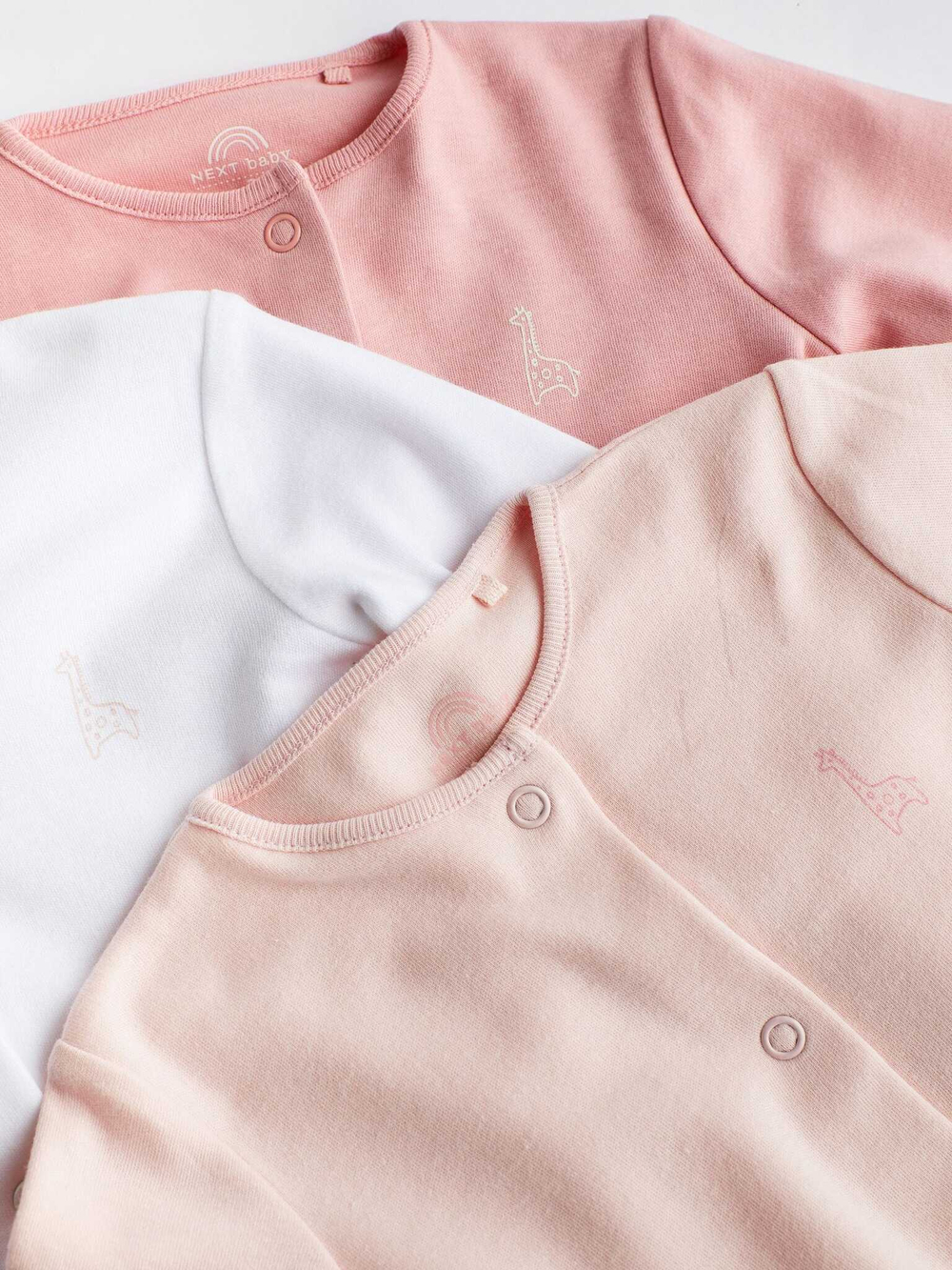 Комбинезон / Cлип для малышей Next 559-624, 3 шт., Белый, Розовый