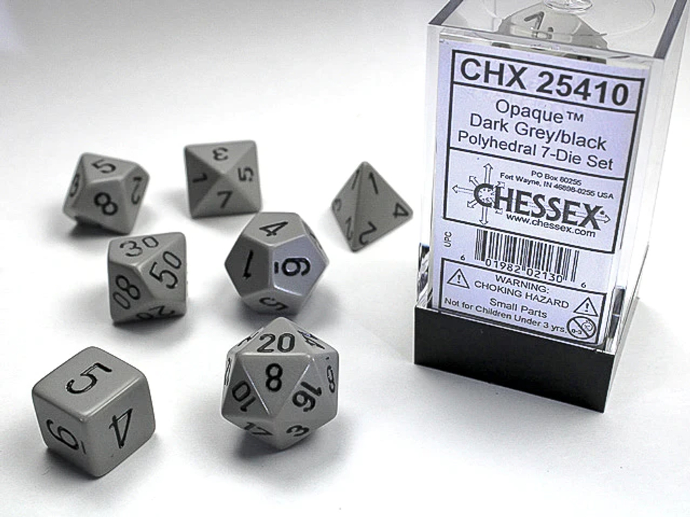 Chessex 7-dice set Grey/Black