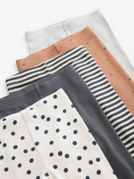 Легинсы для девочки Next D57-188, 5 шт., Бежевый, Серый, Розовый