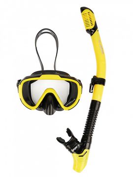 Набор маска+трубка в сумке Sargan Дайва-С черный/желтый