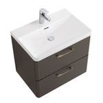 Подвесная тумба с раковиной Belbagno DUE 50 см Оружейная сталь DUE-500-2C-SO-GM-P + BB-8076-3-50