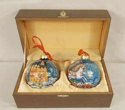Набор новогодних шаров с ручной росписью "По-щучьему веленью" и "Снежная королева"